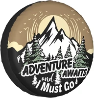 cozipink adventure awaits and i must go spare tire cover wheel protectors universal for trailer tires camping weatherproof unive
