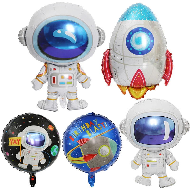 

Outer Space Astronaut Balloons Rocket Spaceship Foil Ballons Space Themed Birthday Party Decorations Kids Boys Party Toys Globos