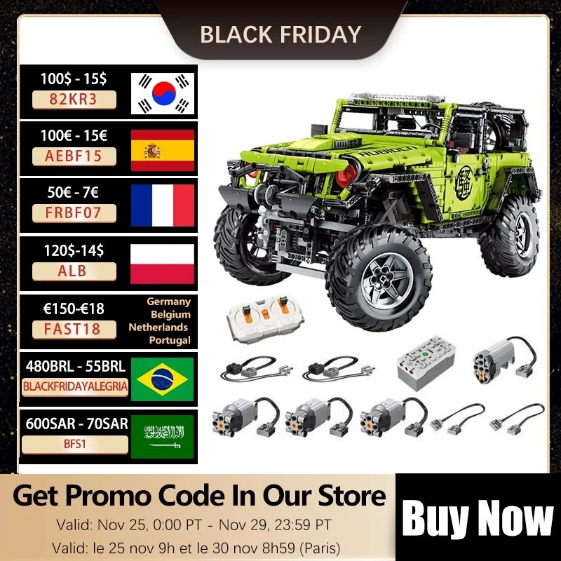 

Technical Car MOC SUV Building Blocks Bricks Set Motor Power Speed Off-road Remote Control J902 buggy Children Toys Gift