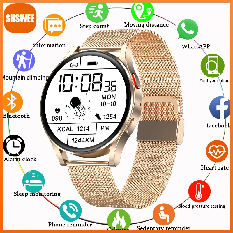 

For Xiaomi Huawei Women Smart Watch Full Touch Bluetooth Call Fitness Tracker IP67 Waterproof Blood Pressure Men Smartwatch
