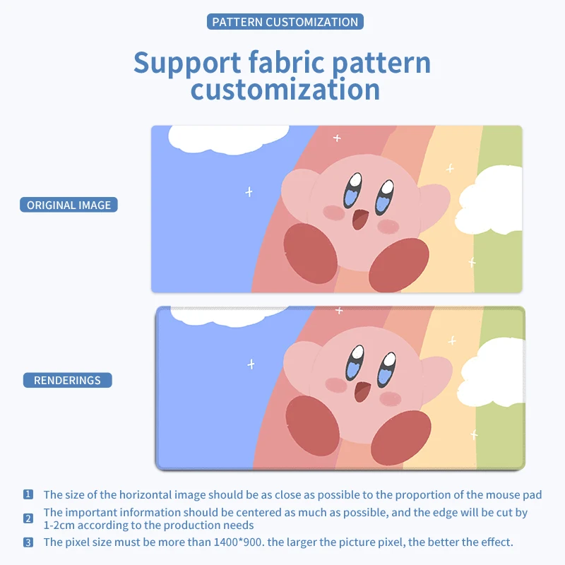 DIY Kawaii Большой Коврик для мыши мультяшный компьютерный коврик клавиатуры