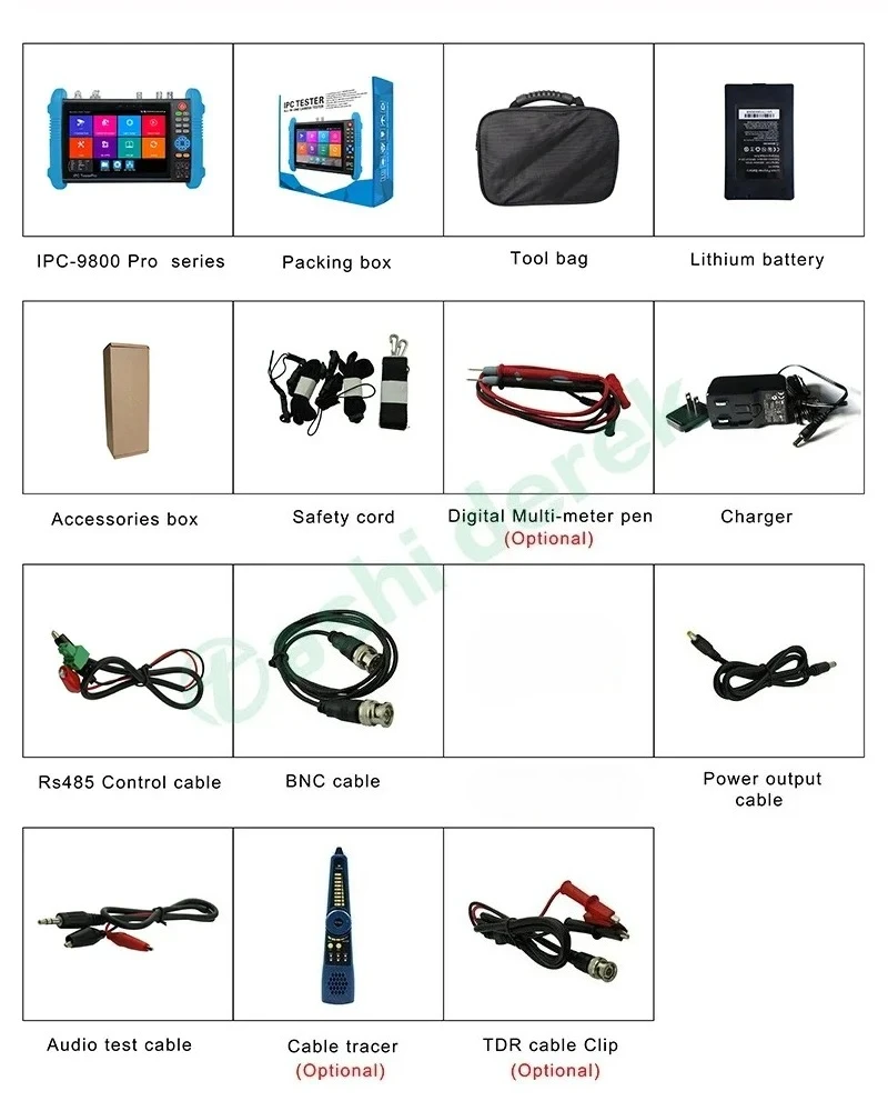 Фото Новый обновленный IPC-9800 CLMOVTADHS-Pro IPC тестер видеонаблюдения 8K IP-камера 8MP AHD/CVI/TVI тест камеры VGA вход RJ45 тест кабеля TDR №1