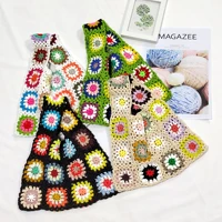 flower crochet wrist bags for women handbags designer knitting womens shoulder bags handmade hollow waistlets purses small tote