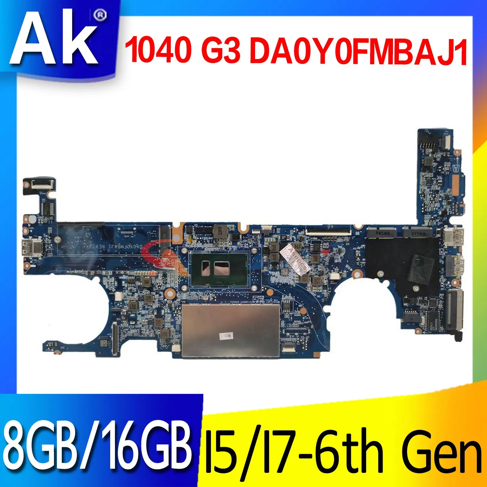 

Материнская плата da0y0fmby1 для ноутбука HP Elitebook 1040 G3, материнская плата с процессором I5 I7 6-го поколения 8 ГБ 16 ГБ ОЗУ