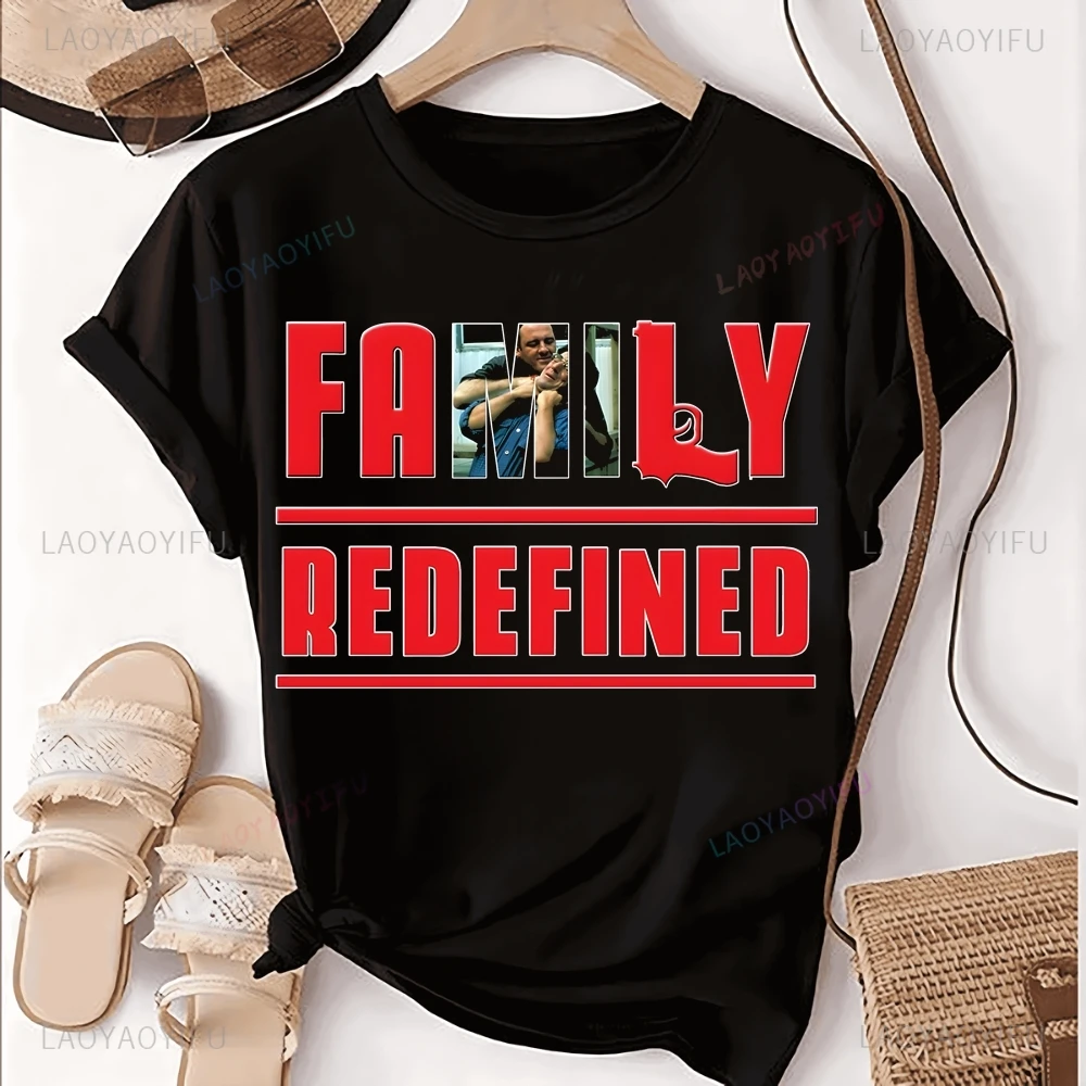 Футболка с принтом Семейный Redefines Tony Soprano топ The Sopranos Trend рубашка унисекс короткими