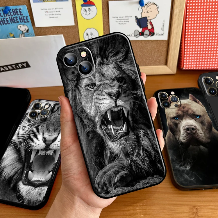 

Lion Eagle Dog Tiger Cat Wolf For Apple iPhone 13 12 11 Pro 12 13 Mini X XR XS Max SE 6 6S 7 8 Plus Phone Case Carcasa
