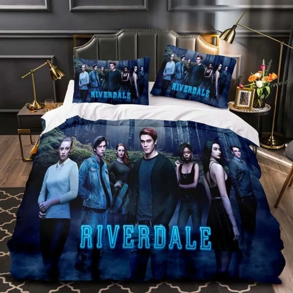 New Movie Riverdale Bedding Set Teens Boys Duvet Cover with Pillow Comforter Single Queen King Full Size Bed Linen