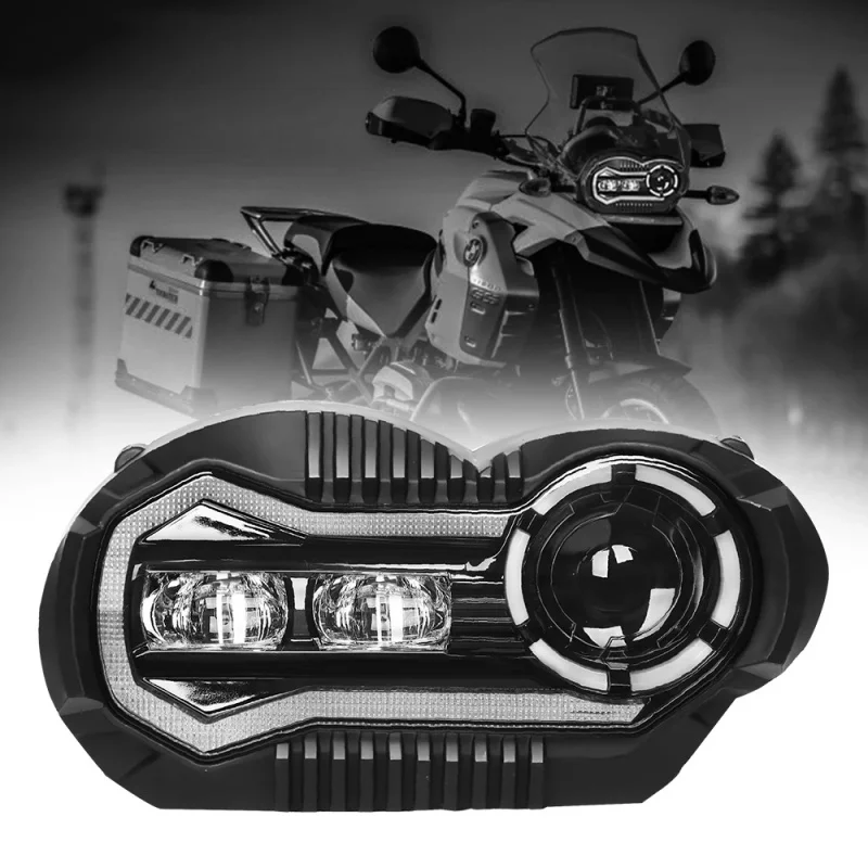 Фото Светодиодная фара E-Mark для мотоцикла с дальним/ближним светом и ДХО для BMW R1200GS 2004-2012 Adventure 2005-2013 №1