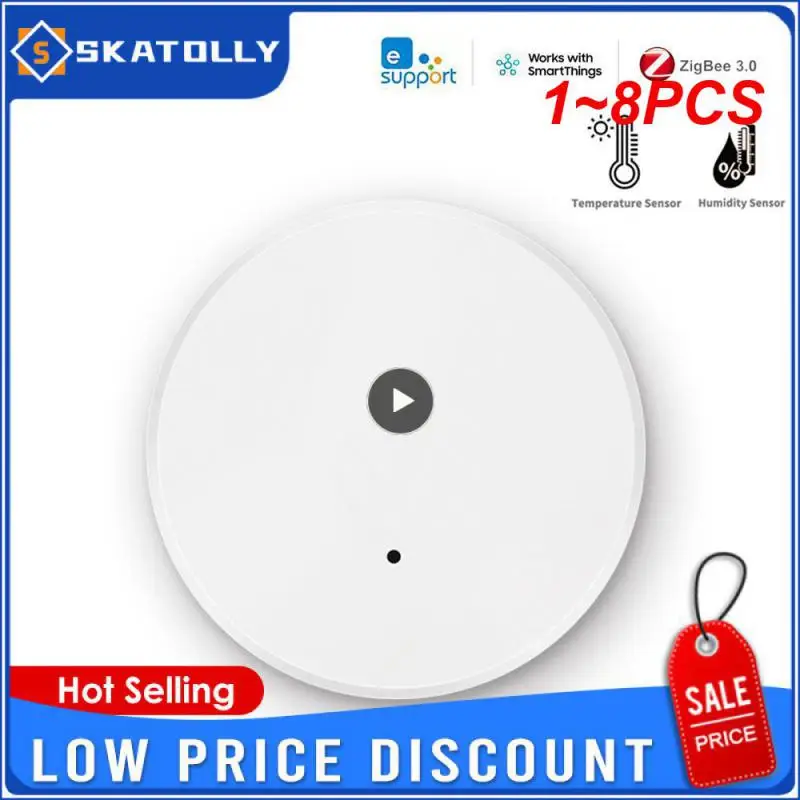 

Умный датчик температуры и влажности ZigBee, 1 ~ 8 шт., защита для умного дома, работа от аккумулятора с Alexa
