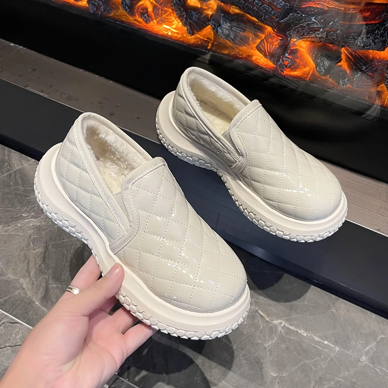 Winter Shoes Women Slip-on All-Match Low Heels Round Toe Female Footwear Slip On 2022 New Dress Fashion shoes for women