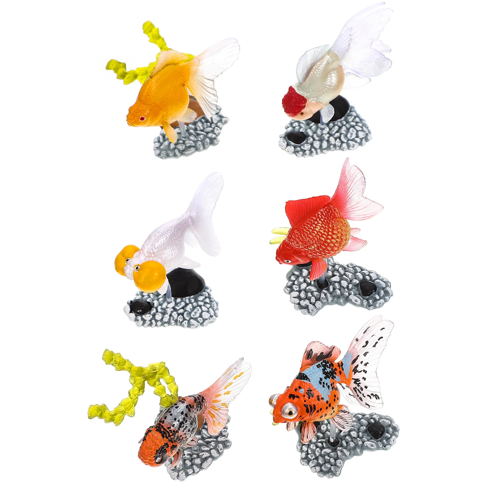 6Pcs Premium Kids Decor Tabletop Fish Figures Miniature Toys for Children Decor Kids