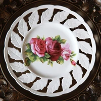 ceramic disc three dimensional painted roses dishes and plates sets dinner plates platos de cena white plate set vajillas