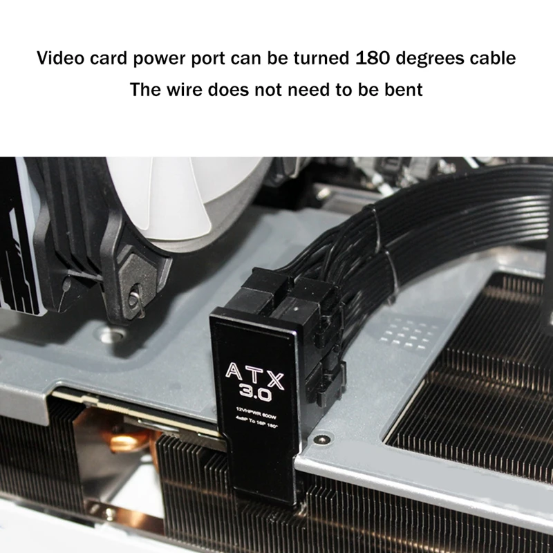 Видеокарта 4X8pin серии 40 ATX3.0 12VHPWR 12 + 4P 600 Вт 180 градусов преобразователь мощности для