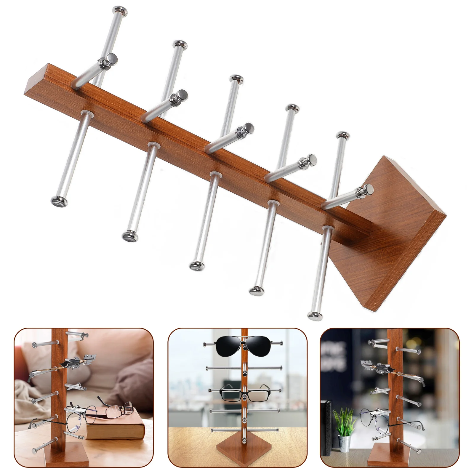 

Подставка для очков, стойка для солнцезащитных очков, деревянная стойка из алюминиевого сплава