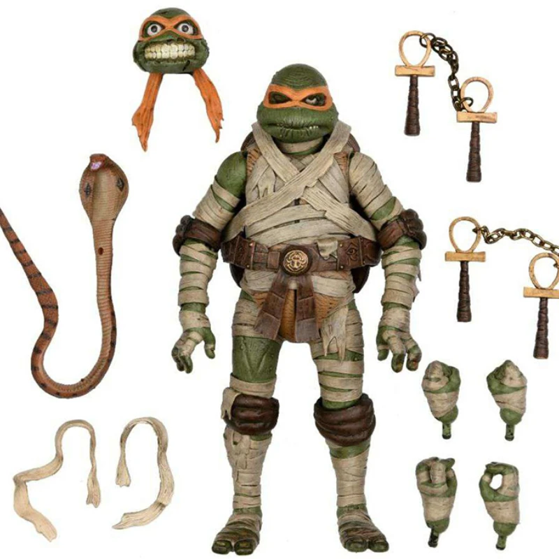 

NECA Teenage Turtle X Universal Monster Linkage Action Michelangelo Mummy Pharaoh Model Doll Toy Movie Anime Soldier Multiverse