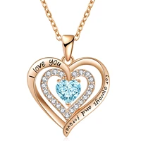 i love you necklaces bing luxury rhinestone zircon heart necklace for party birthday gift