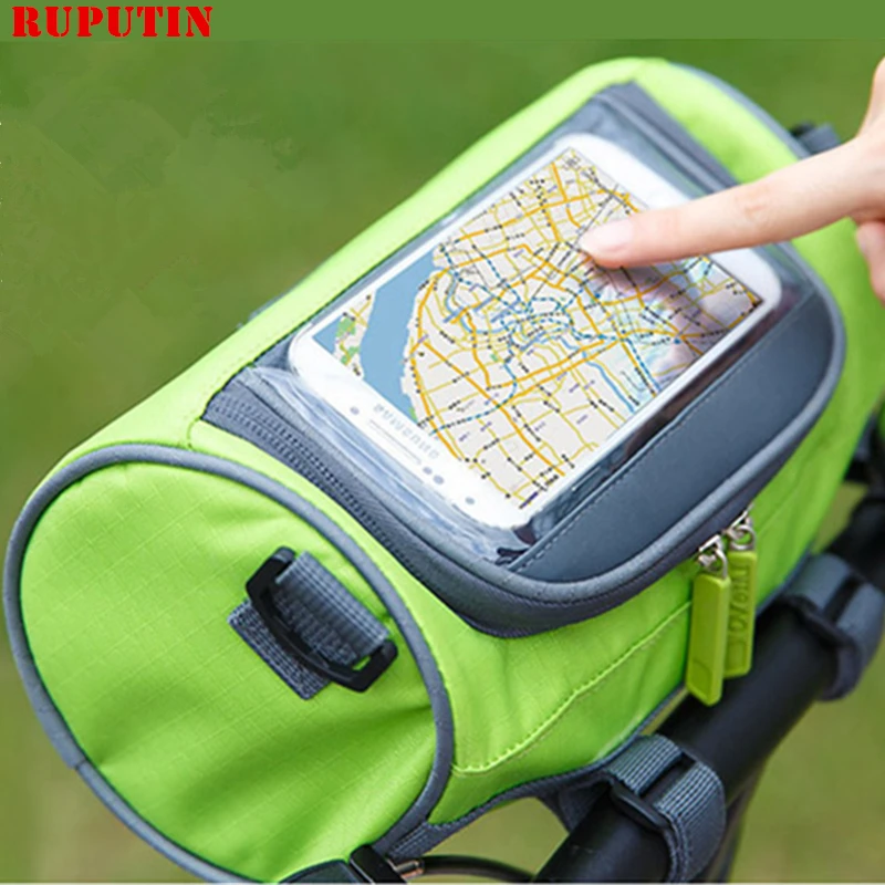 

Bicycle Bags Panniers Touch Screen Cycling Phone Front Bicycle Tube Handlebar Tube Cylinder Bags Travel Accessories Storage Bag