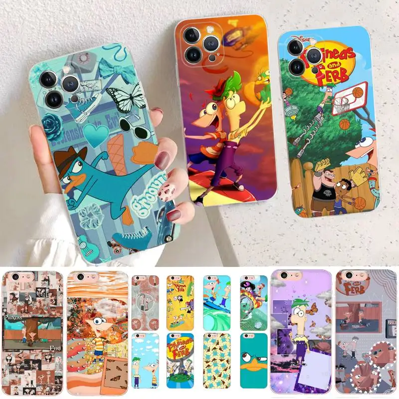

Disney Phineas and Ferb Phone Case For iPhone 14 11 12 13 Mini Pro XS Max Cover 6 7 8 Plus X XR SE 2020 Funda Shell