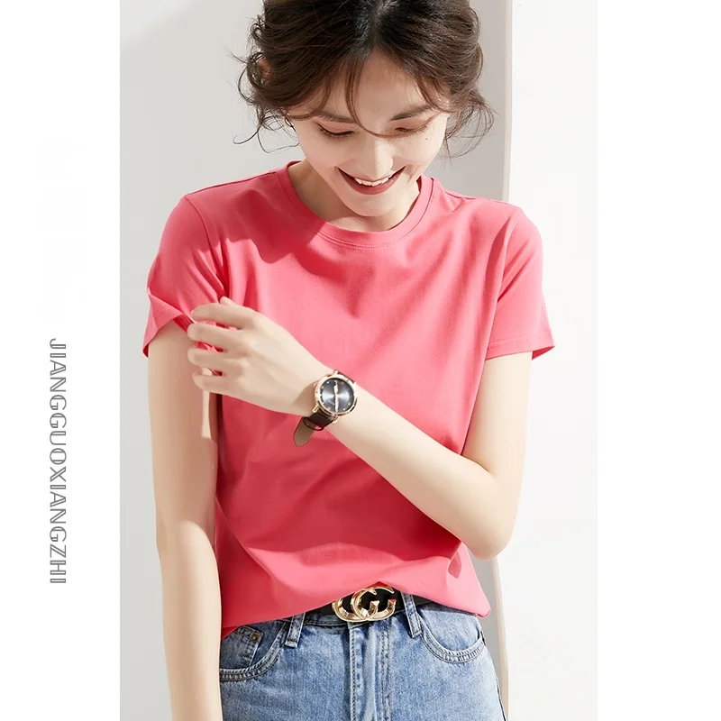 Женская белая футболка с коротким рукавом однотонная внутренняя одежда чистый