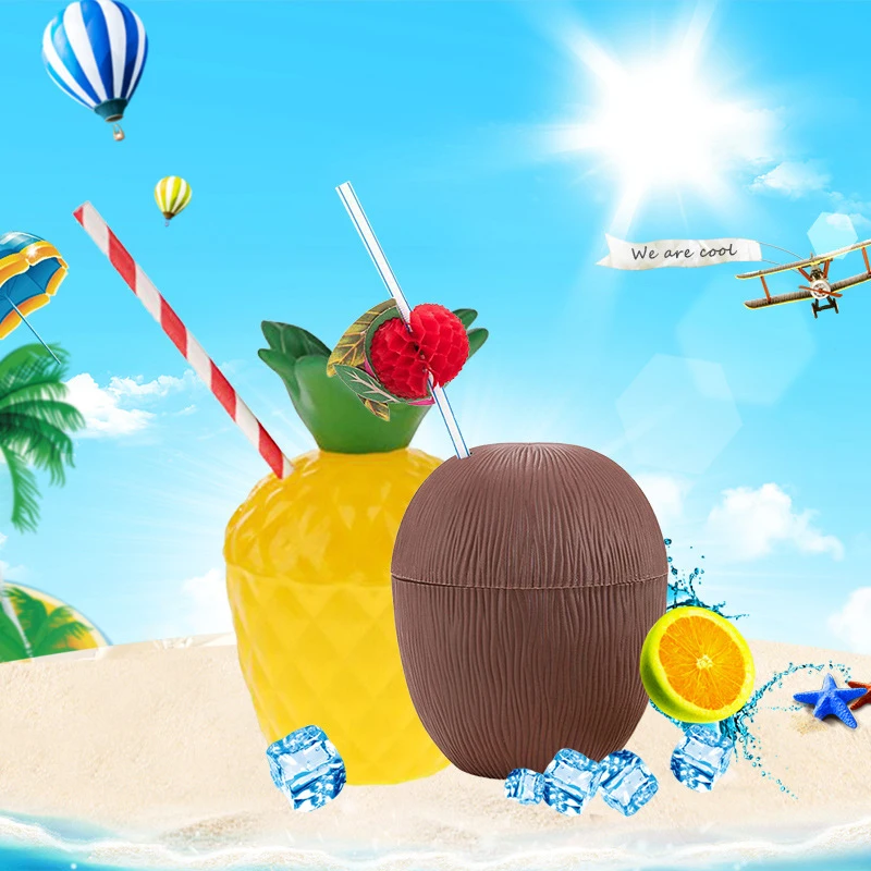 

Hawaii Party Coconut Pineapple Cups Party Summer Beach Birthday Party Decoration