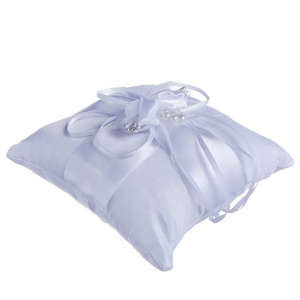 

Flower Ring Pillow Wedding Bearer White Throw Pillows Bed Ivory Garland Cushion