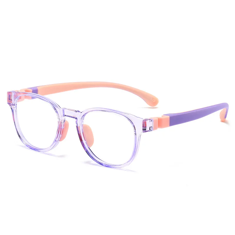 

New Children's Anti Blue Light Glasses Silicone Two-color Computer Eyewear Frame Soft Nose Care for Kids