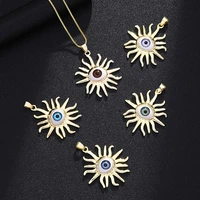 hot fashion sun flower evil eye necklace for women men turkey lucky eye pendant choker trend charm girl neck collar jewelry gift