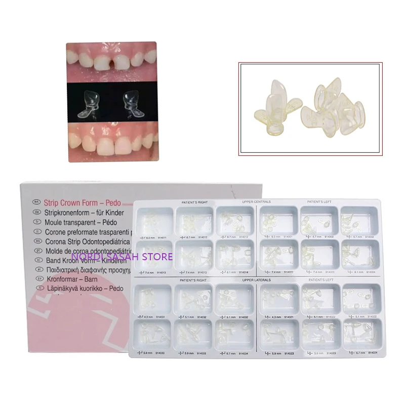 

Original 120Pcs ESPE Anterior Transparent Crowns Dental Strip Crown Form Pedo Pediatric Deciduous for Kids