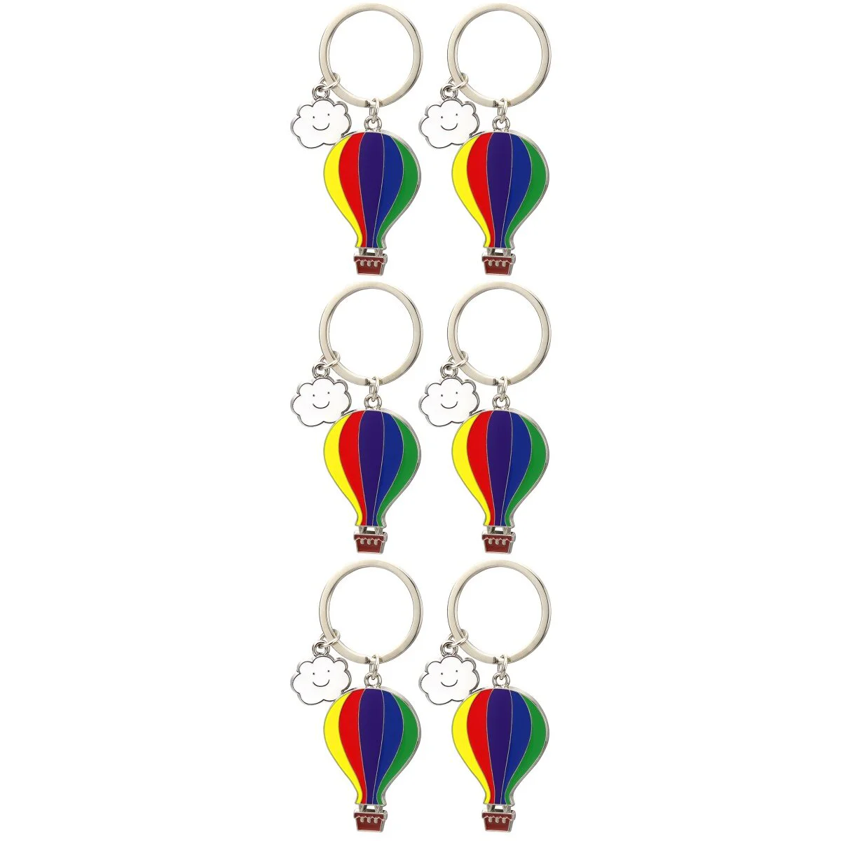 

6 pcs Hot Air Balloon Keychain Creative Key Fob Pendant Keychain For Women Men