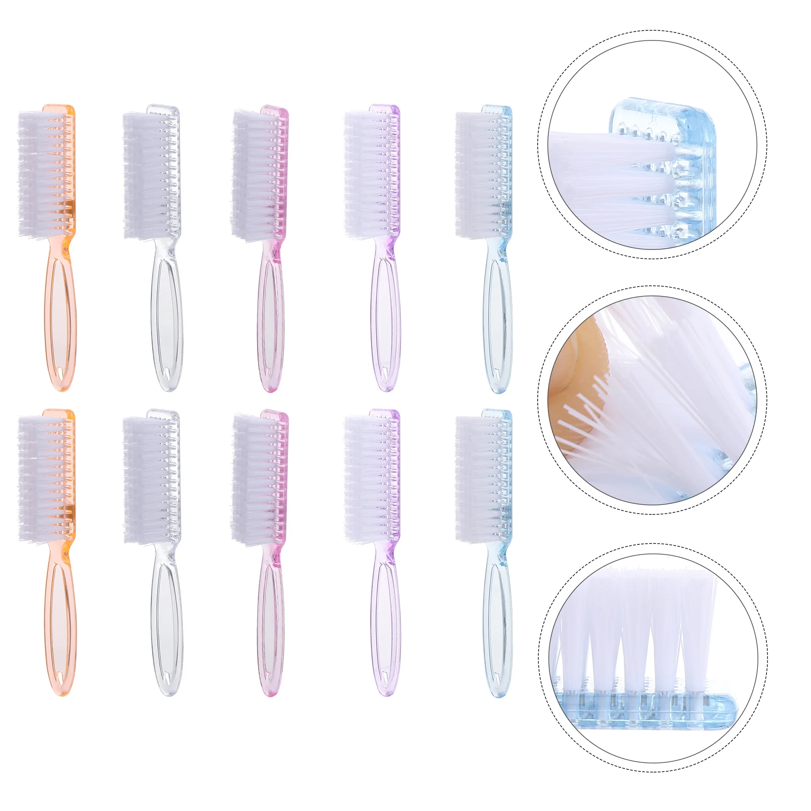 

10 Pcs Manicure Pedicure Kit Long Handle Nail Brush Cleaning Fingernail Cleaner