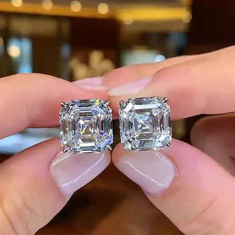 Серьги-гвоздики Huitan E2593 из меди с цирконием