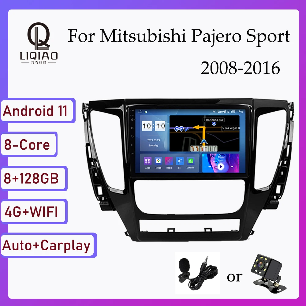 

Smart Car GPS Navigation Multimedia Auto Player For Mitsubishi Pajero Sport 3 2008-2016 Android 11 No DVD 8GB+128GB Split Screen