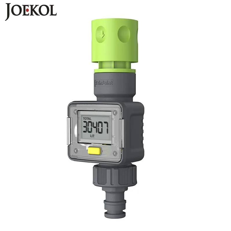 Water Meter For Outdoor Garden Hose, Measure Consumption And Water Flow Rate With Quick Connectors