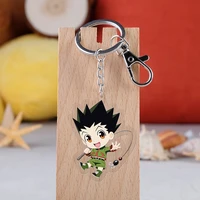 anime hunter keychain cosplay delicate printed craft cartoon figures key chain school bag charm teens gift trinkets