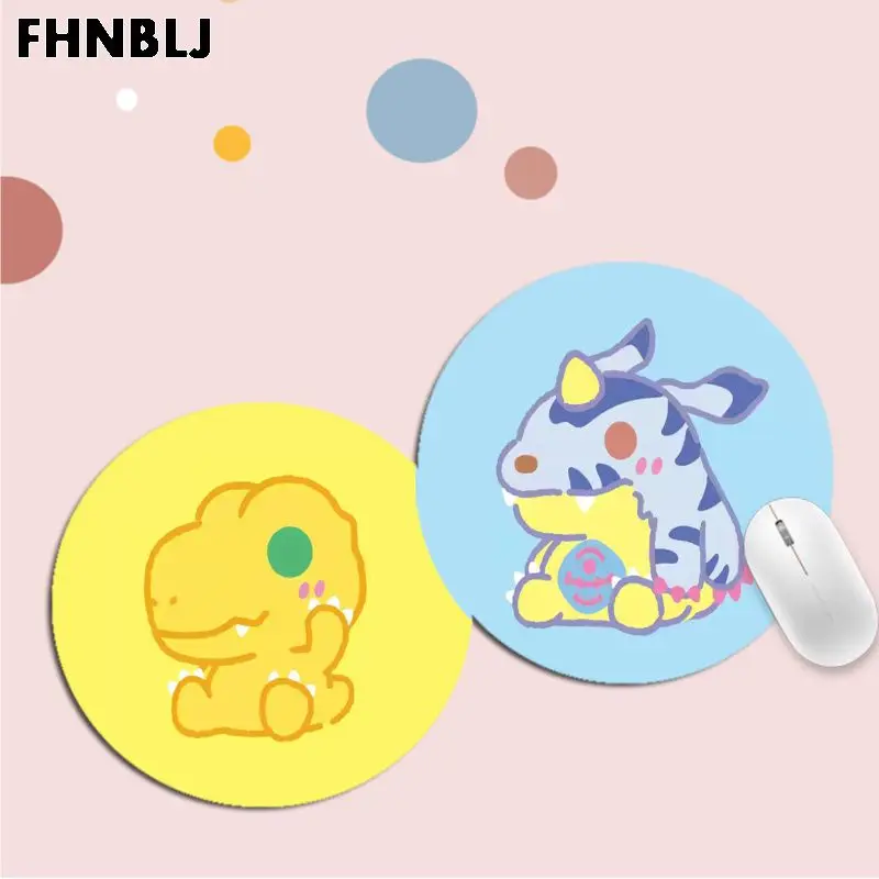 

FHNBLJ Your Own Mats Digimon Anime Laptop Computer round desk pads Mousepad gaming Mousepad Rug For PC Laptop Notebook