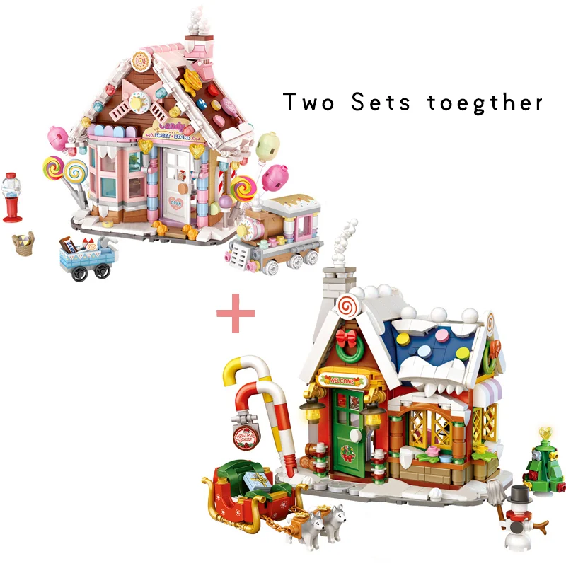 788pcs Building Blocks Loz Mini Blocks Merry Christmas House Santa Claus Snowman Tree Deer Candy house Toy For Kids Gift images - 5