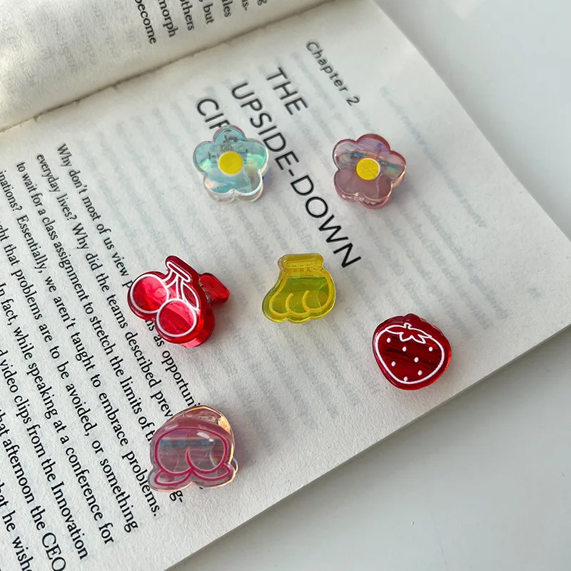 Маленькие свежие стильные заколки для волос с фруктами милые мини Летний стиль