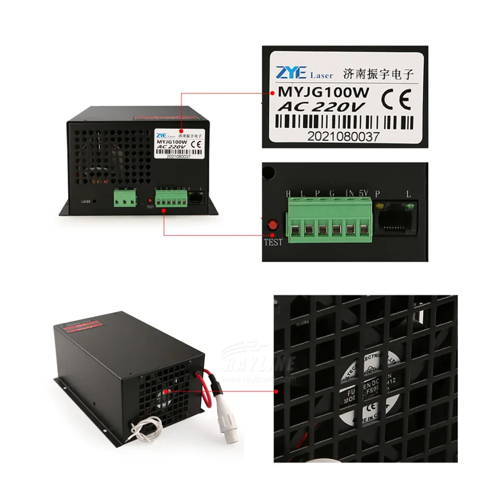 Источник питания лазера Rayline 150 Вт MYJG-100W/150 110/220 В с экраном дисплея для источника