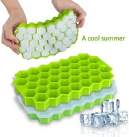 25pcs multicolor honeycomb ice cube mold reusable silicone ice cube trays diy home ice cuber maker mould with removable lids