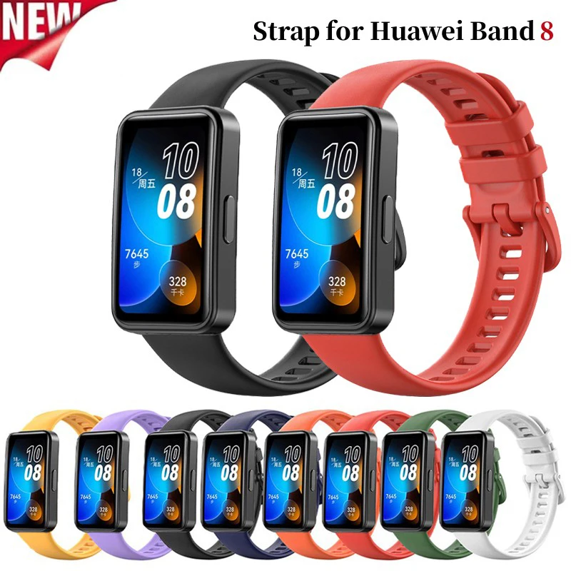 Strap for Huawei Band 8 Sport Replacement Watchband Soft TPU Silicone Men Women Wristband Bracelet for Huawei Band 8 Correa