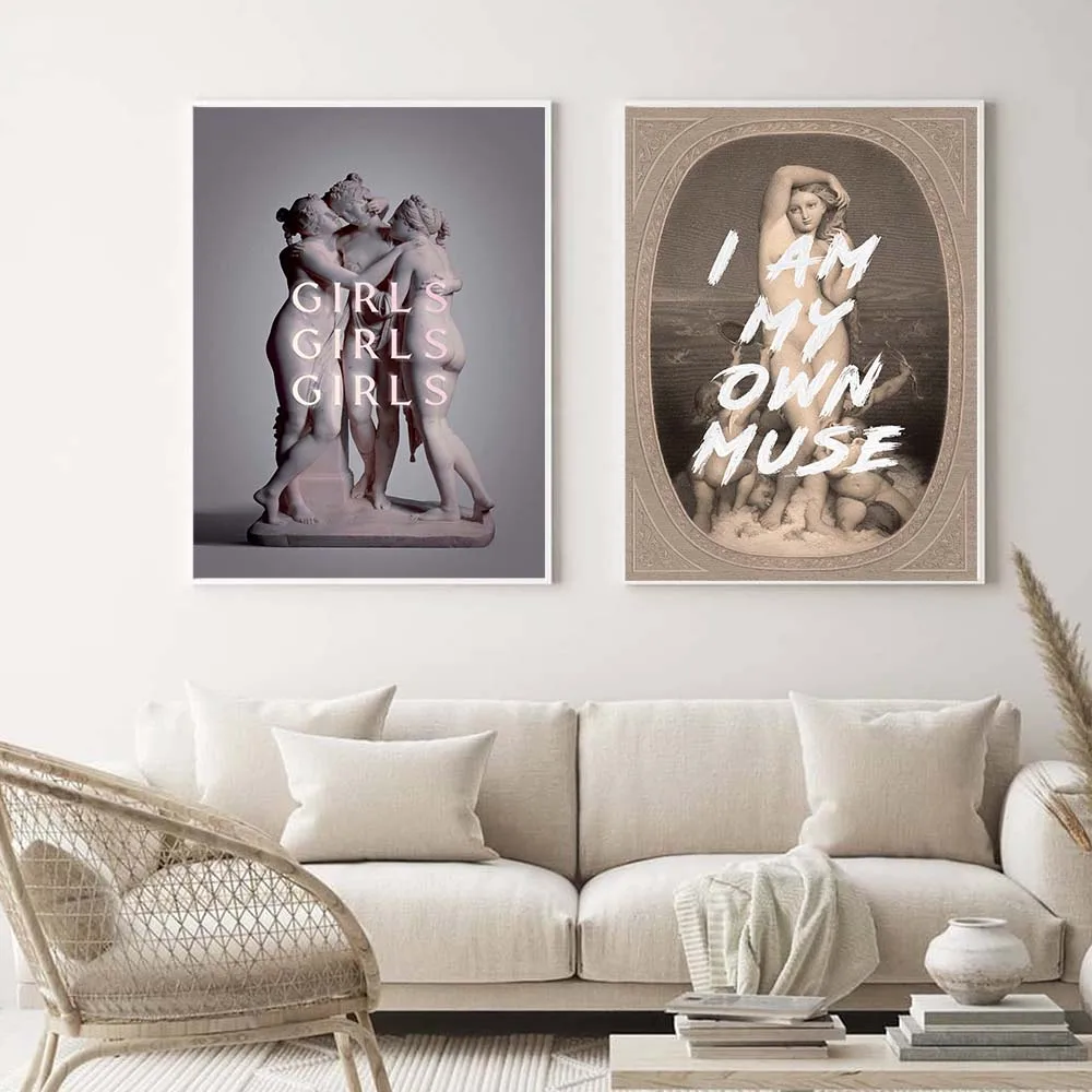 Эстетическое смешное искусство феминистская Картина на холсте розовая Мона Лиза