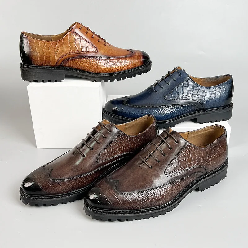 Новая мужская обувь осенняя повседневная из натуральной кожи модные мужские