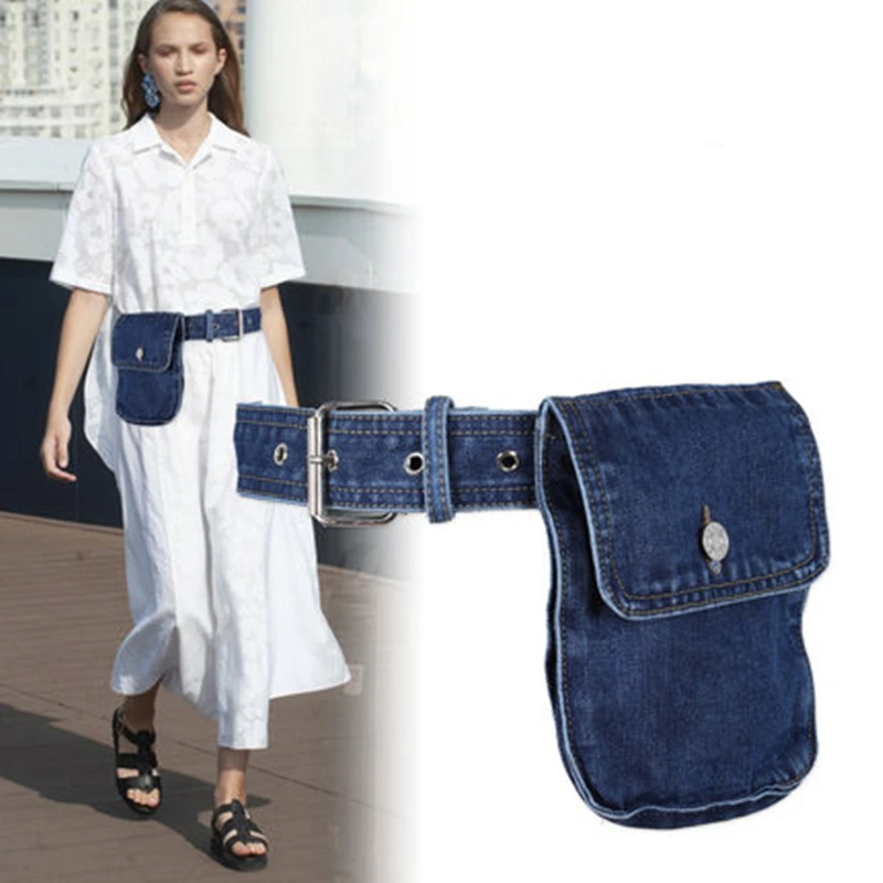 2022 New fashion trend denim Fanny pack decorated belt women casual versatile shirt suit T-shirt decorated belt  designer belt