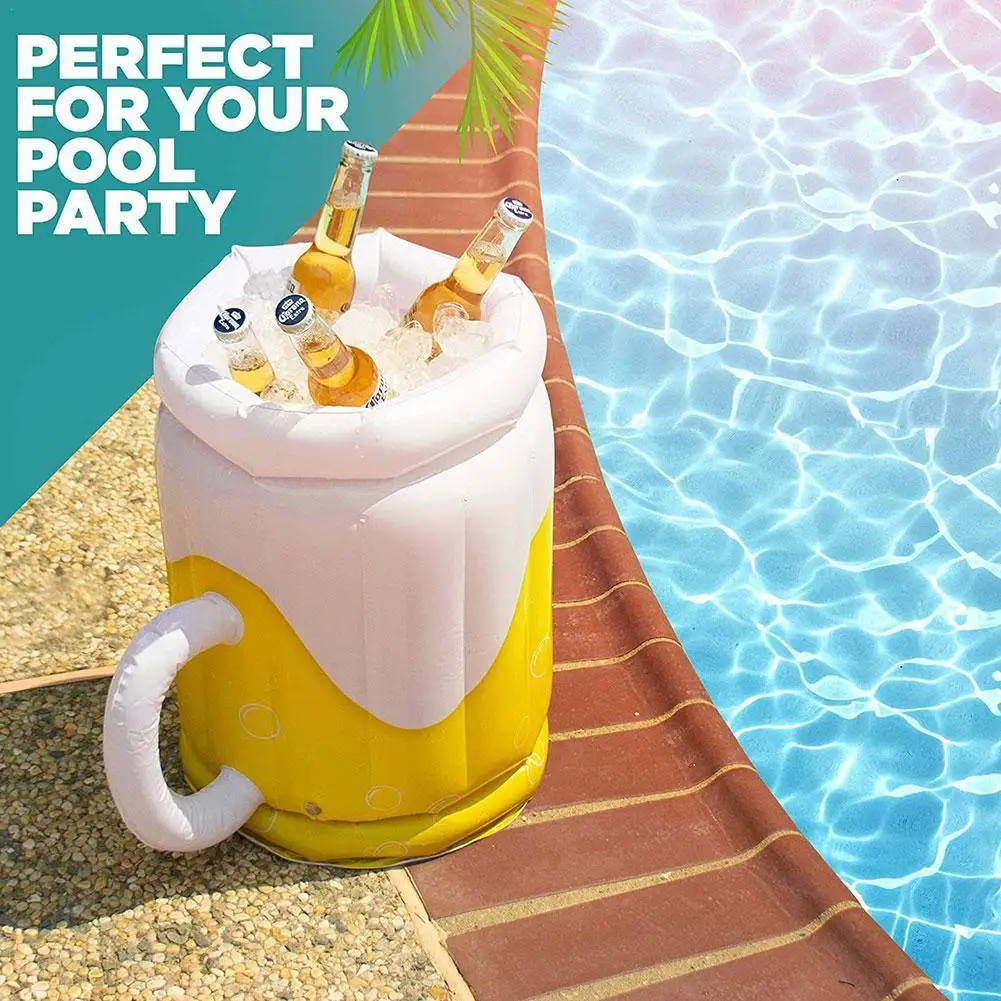 

Large Inflatable Beer Ice Bucket Beverage Coolers Pvc Inflatable Beer Mug Cooler For Pool Party Supplies, Bbq, Beach Partie E2h2