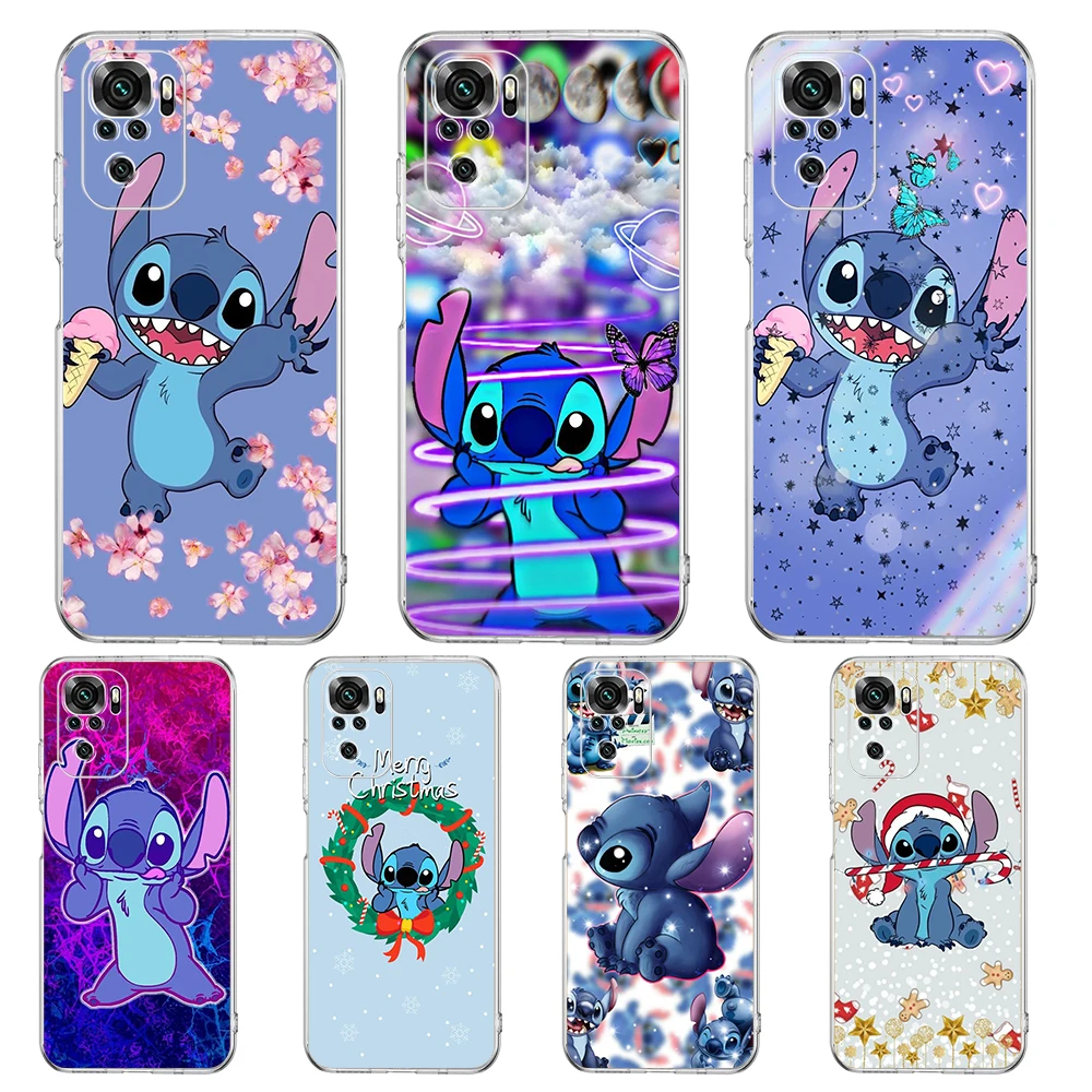

Stitch Transparent Phone Case For Redmi K40 8A 9A 9C 9T 7 8 8T 9 9S 10 Pro Gaming Note 11 11T 10 Plus Luxury Shell Fundas Coque