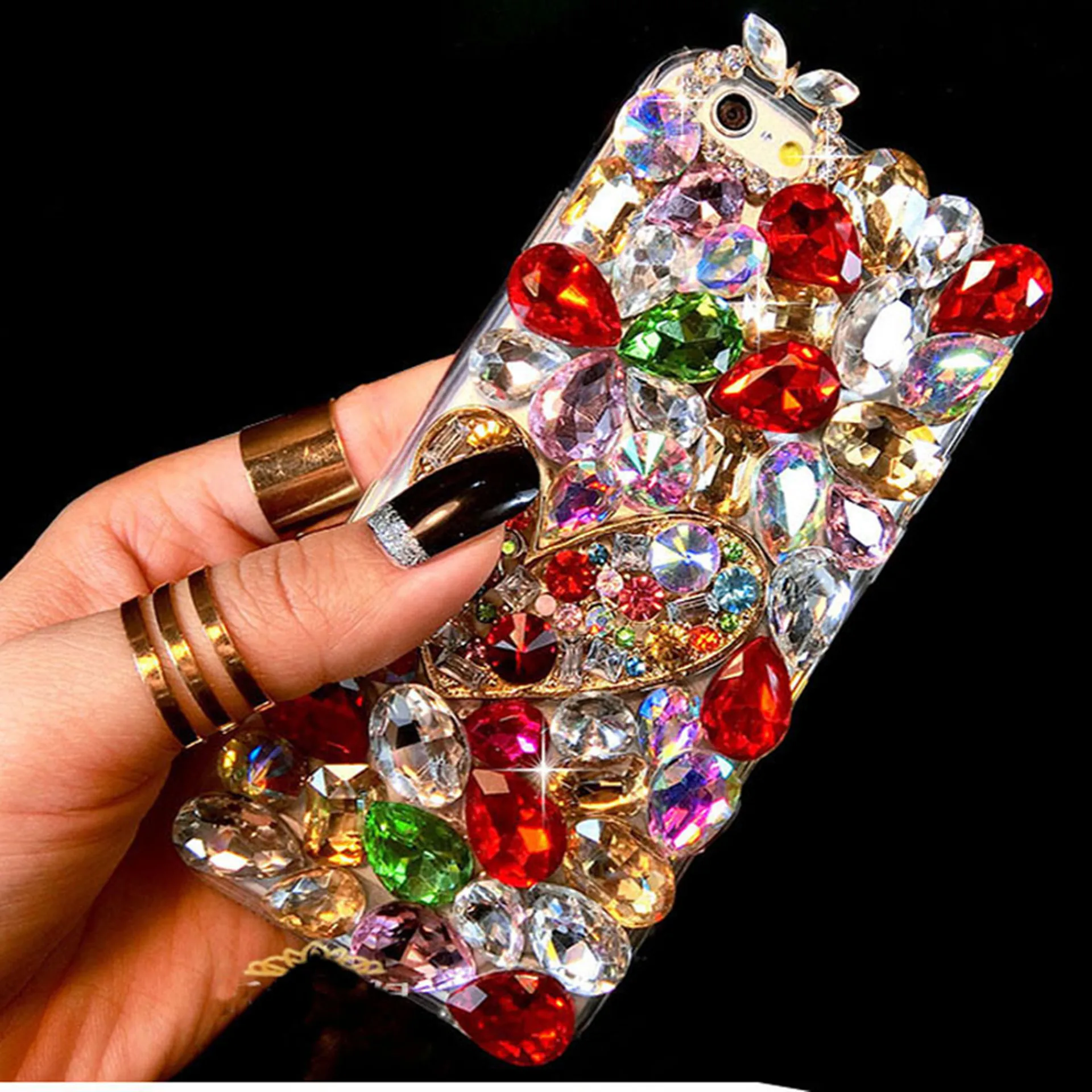 Funda de lujo 3D con diamantes de imitación para Samsung, cubierta de teléfono brillante para Samsung S21, S20, S7, S6, S8, S9, S10 PLUS, Note 20, 10, 8, 9, 5