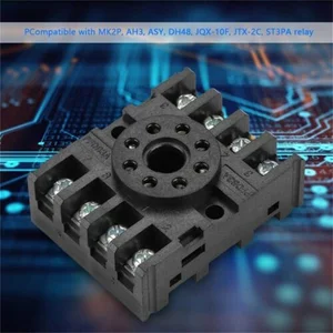 8-Pin Black Relay Base Electromagnetic Socket Pf-083a Pin 10a 250vac Hot Pin Wear-Resistant Durable Guide Rail Installation