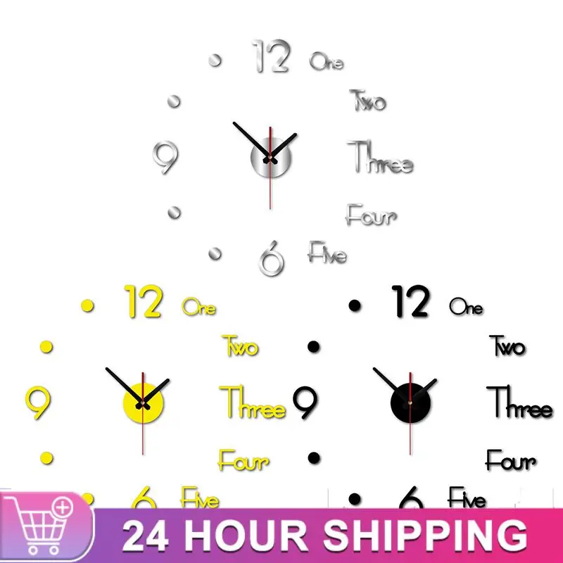 2023 современный дизайн большие настенные часы 3D DIY кварцевые модные акриловые