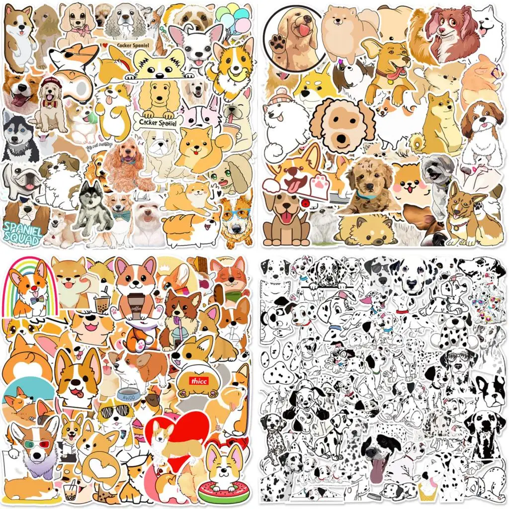 50 шт./1 лот милые кошки собаки животные мультяшные наклейки детские игрушки