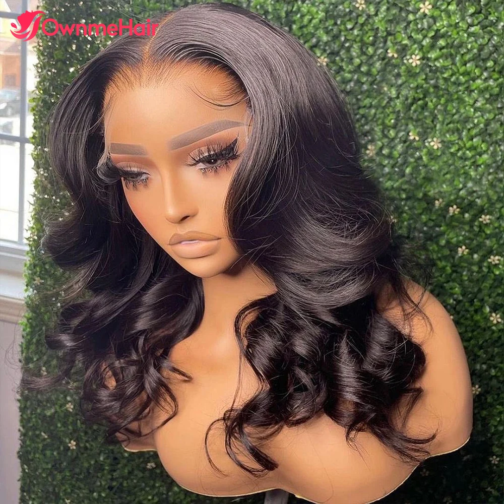 

13x6 HD Invisible Lace Frontal Human Hair Wigs Body Wave Brazilian Remy Hair Pre Plucked 4x4 Lace Closure Wig Bleached Knots